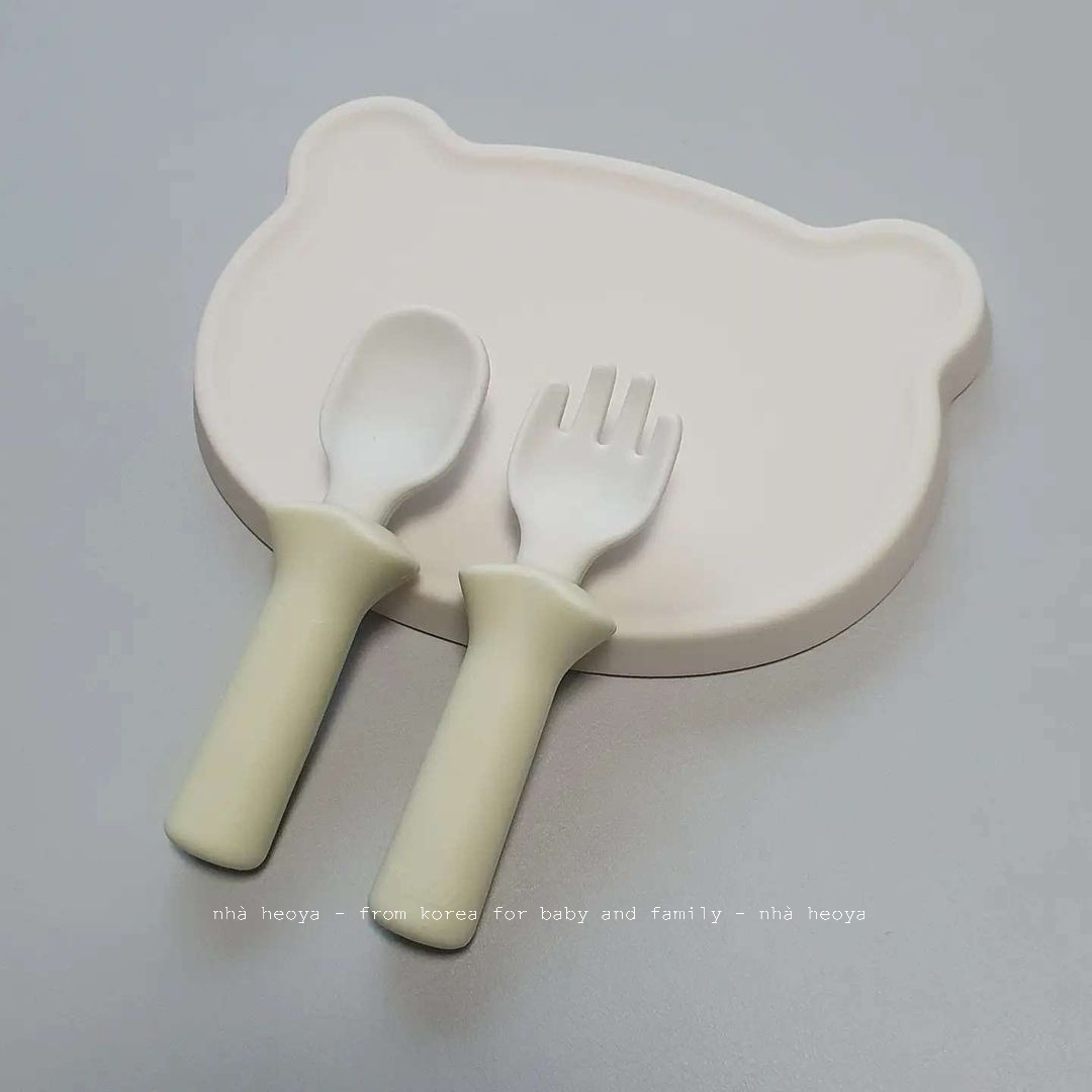 Set muỗng nĩa silicon spoon & fork set bluemama kèm hộp đựng cao cấp