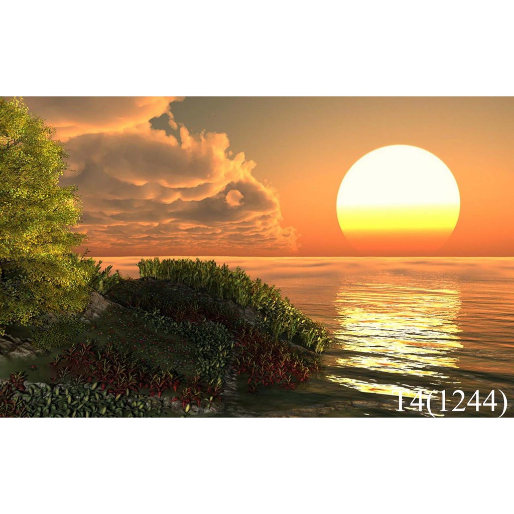 [Tặng Đồ Dán+Sticker] Tranh 3d bể cá mã T4(1244)