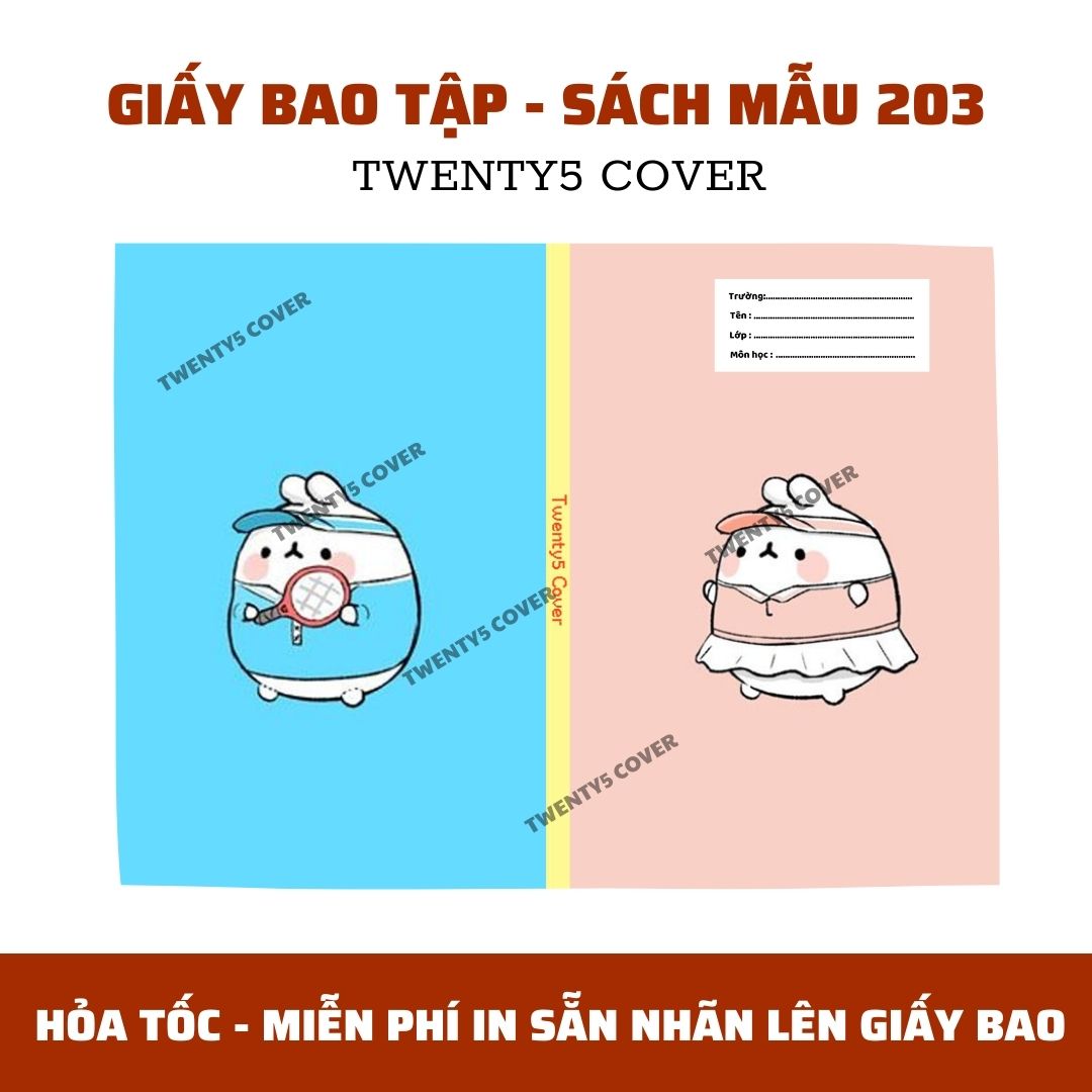 GIẤY BAO TẬP - SGK MẪU 200 - 209 [ MIỄN PHÍ IN NHÃN BASIC TRÊN GIẤY BAO - CHẤT GIẤY DÀY BÓNG ]