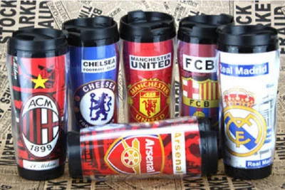 Bình nước logo Arsenal, real madrid, chelsea, liverpool, barcelona, manchester united - LiDO Sports