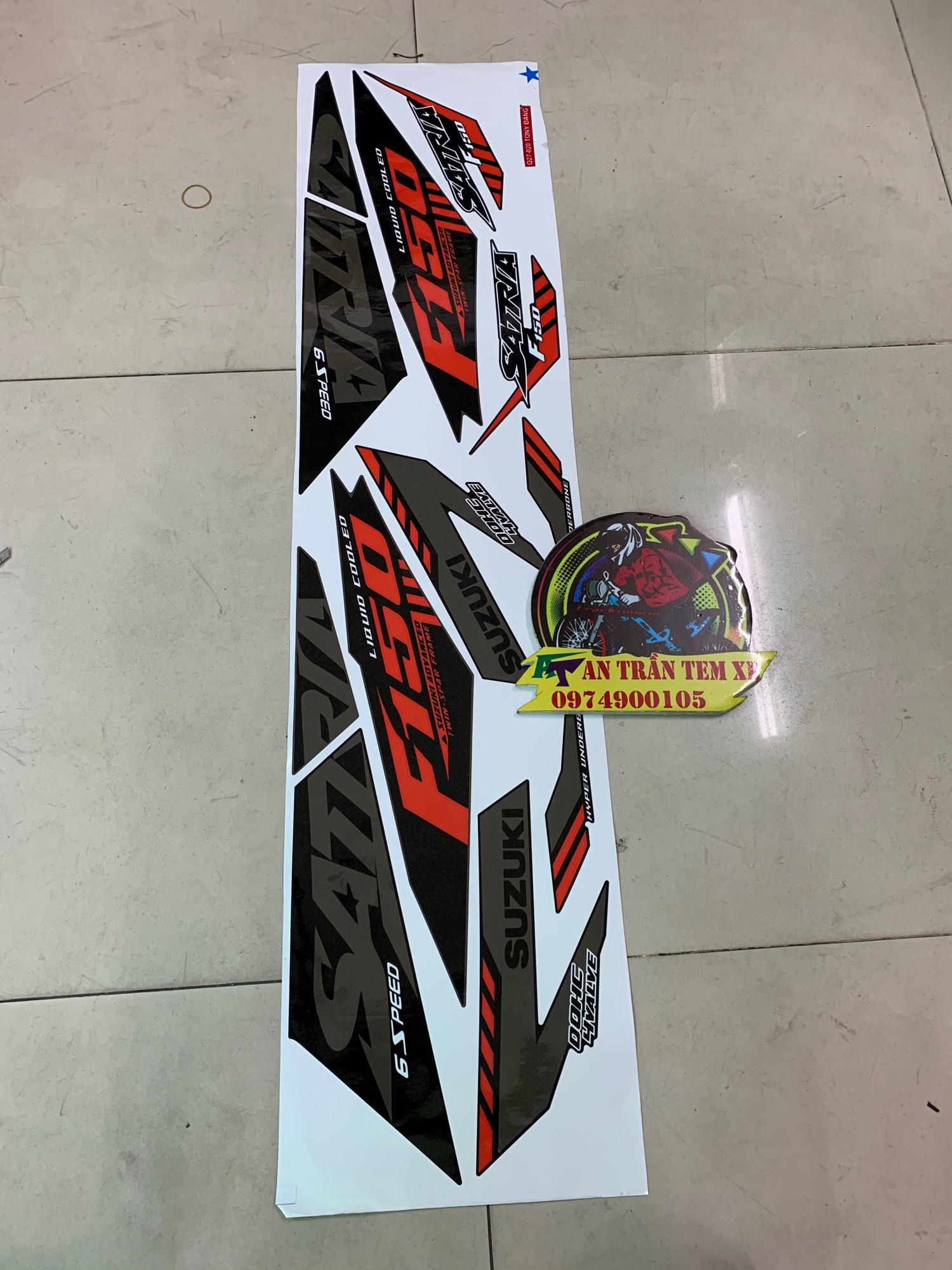 [HCM]Tem rời satria hoặc raider mẫu zin 2021 bản ba lớp in decal cao cấp bóng và độ dính chắc bao bay màu trọn đời