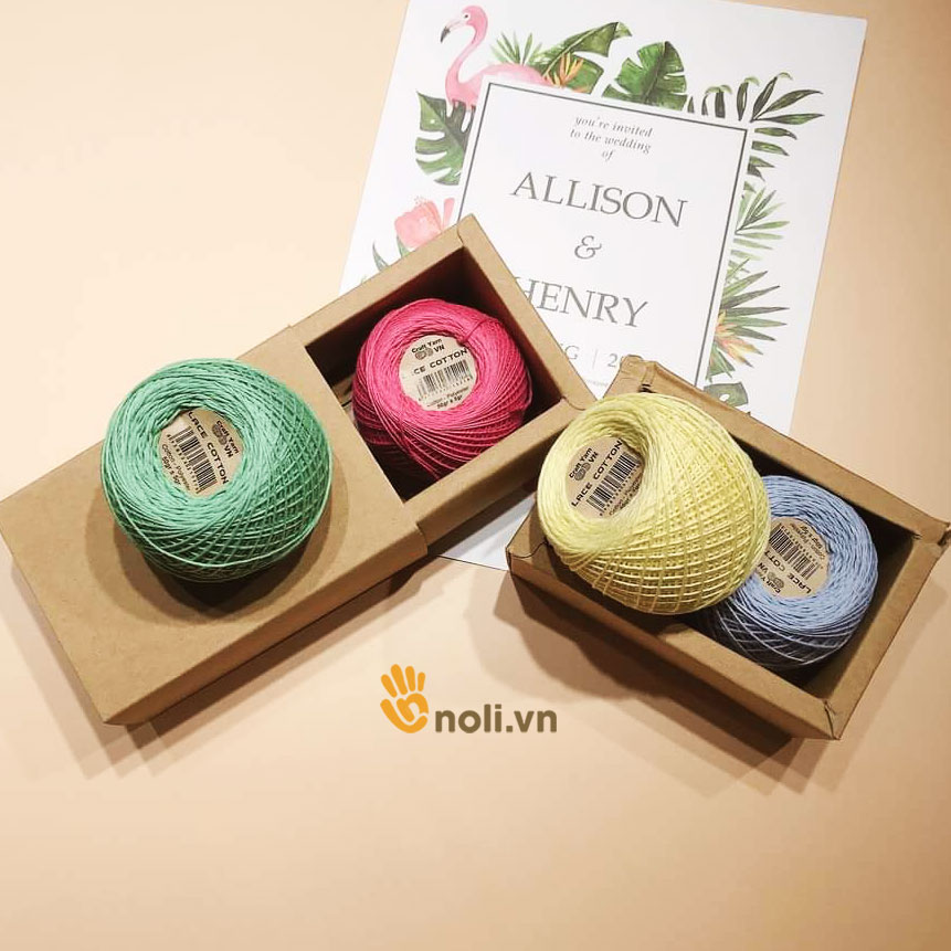 Sợi lace cotton Craft yarn VN móc váy áo mùa hè cực mát, nhiều cotton thấm hút mồ hôi, siêu nhẹ 50g xuất xứ Việt Nam