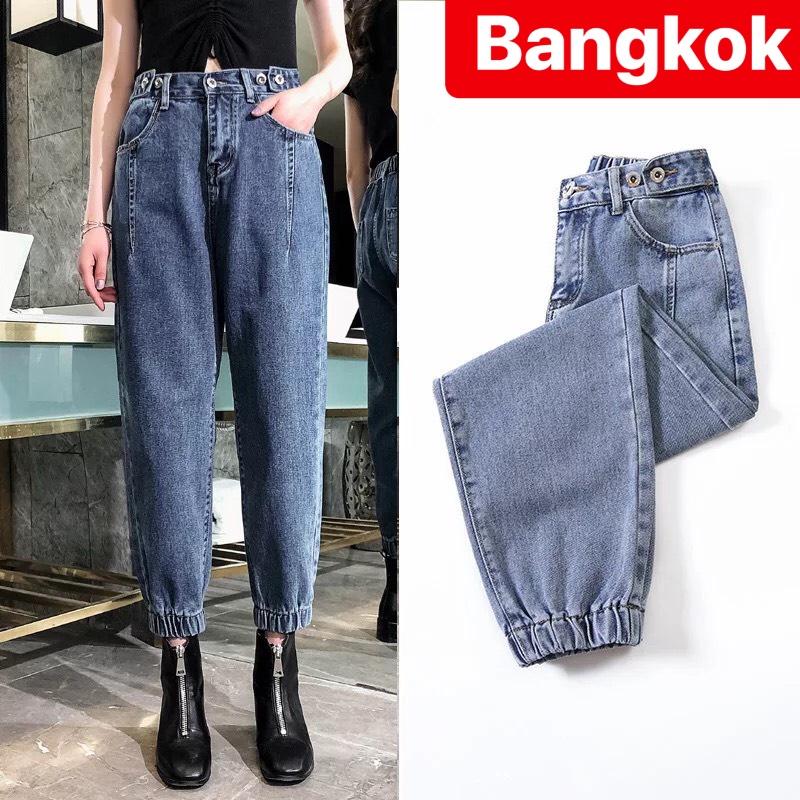 QUẦN JEAN BAGGY NỮ XANH TÚM GẤU LƯNG CAO NÂNG MÔNG THÁI LAN BK 335 - TÝ GOLD 2020