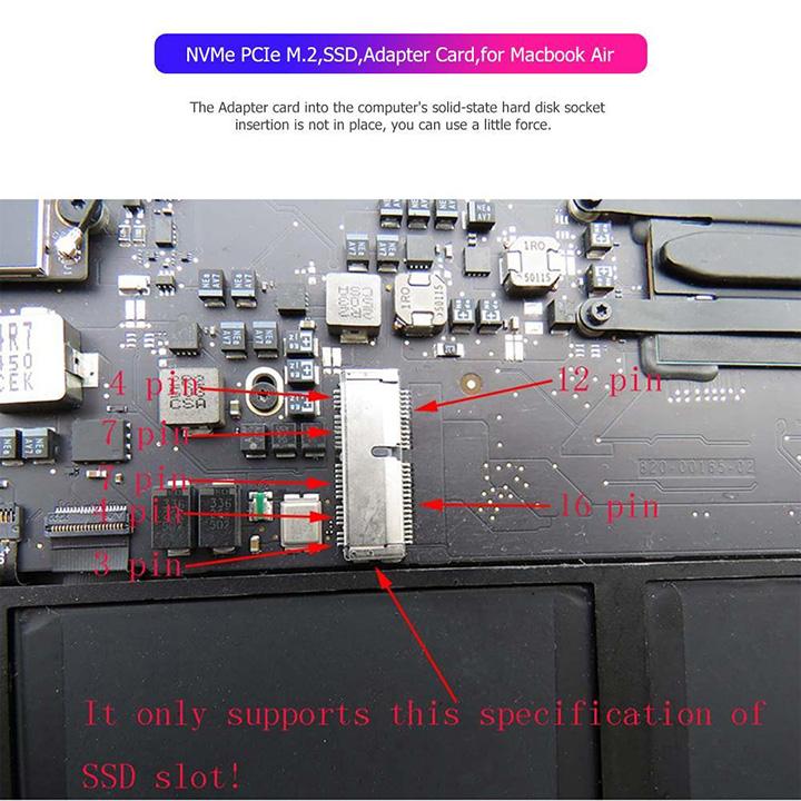 Adapter gắn SSD M.2 PCIe NVMe cho MacBook 2013-2017 - MA05