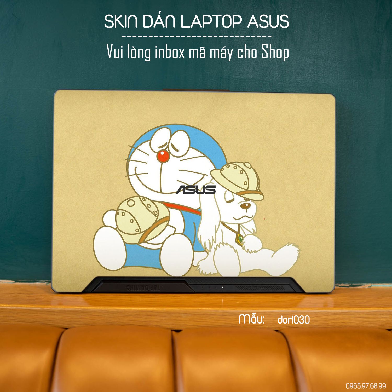 Decal Skin dán Laptop Asus mẫu Doraemon (inbox mã máy cho shop)