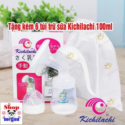 Máy hút sữa tay kichilachi Nhật tặng kèm 6 túi trữ sữa