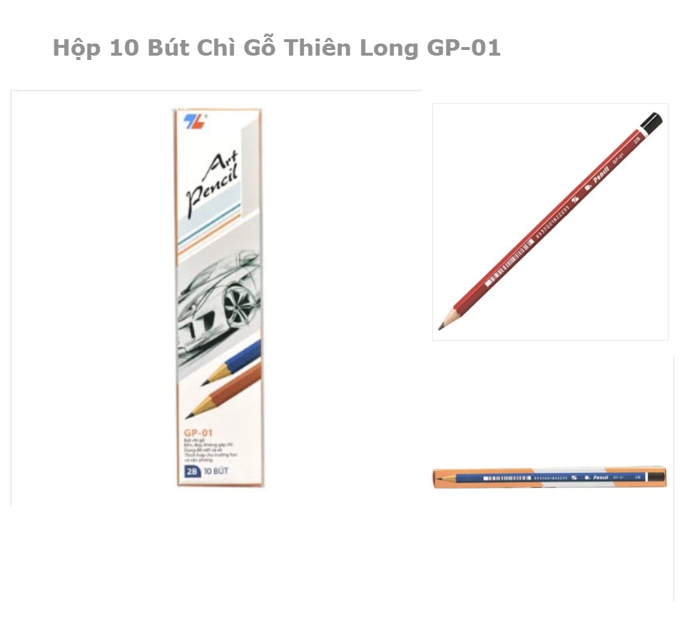 [HCM]1 hộp 10 cây bút chì gỗ Thiên Long GP-01