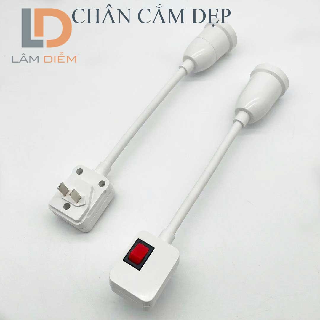 [HCM]CHUÔI ĐÈN E27 THÂN LÒ XO CÓ CÔNG TẮC  XOAY 360 ĐỘ