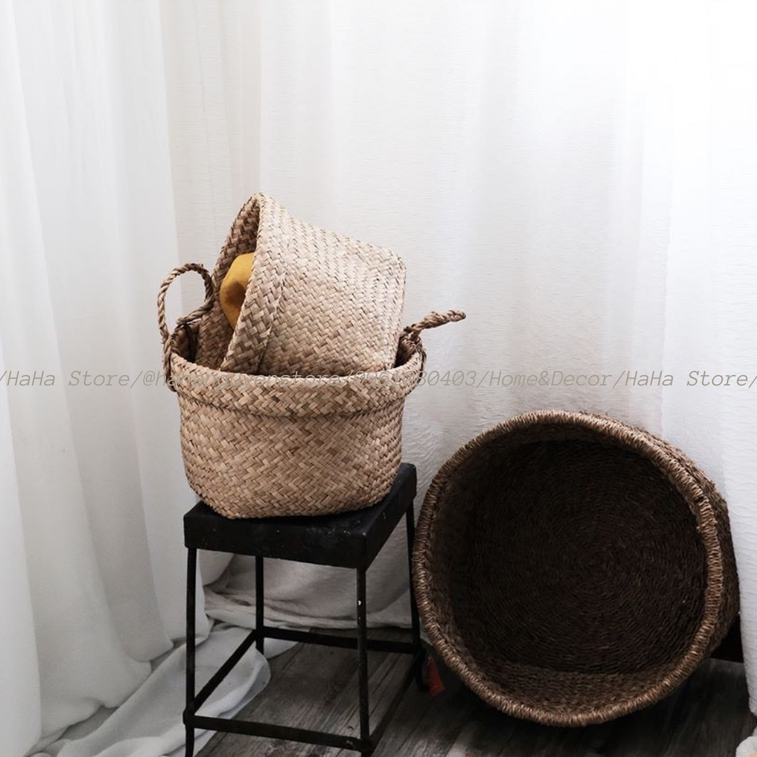 Thúng Cói Trồng Cây Giỏ Cói Decor GCD02-1