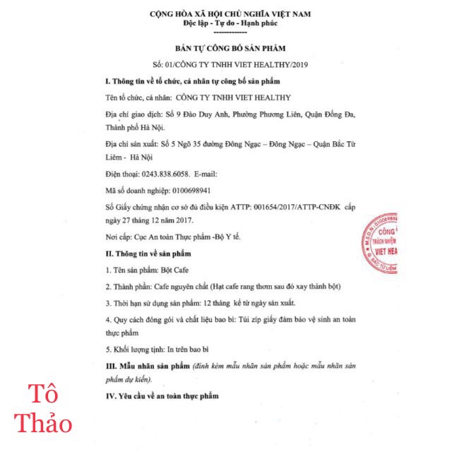 Cà phê hữu cơ thải độc đại tràng Enema 1000g