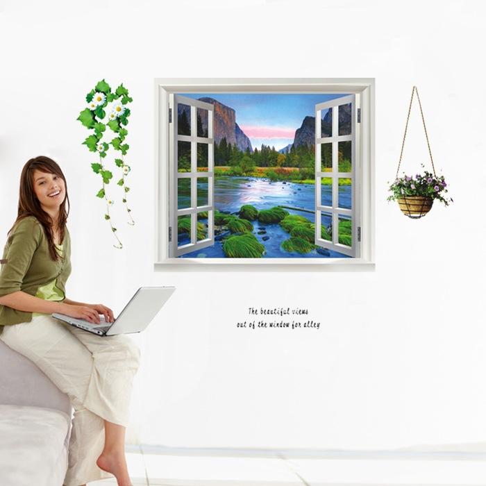 Decal trang dán tường Khung cửa sổ AY893
