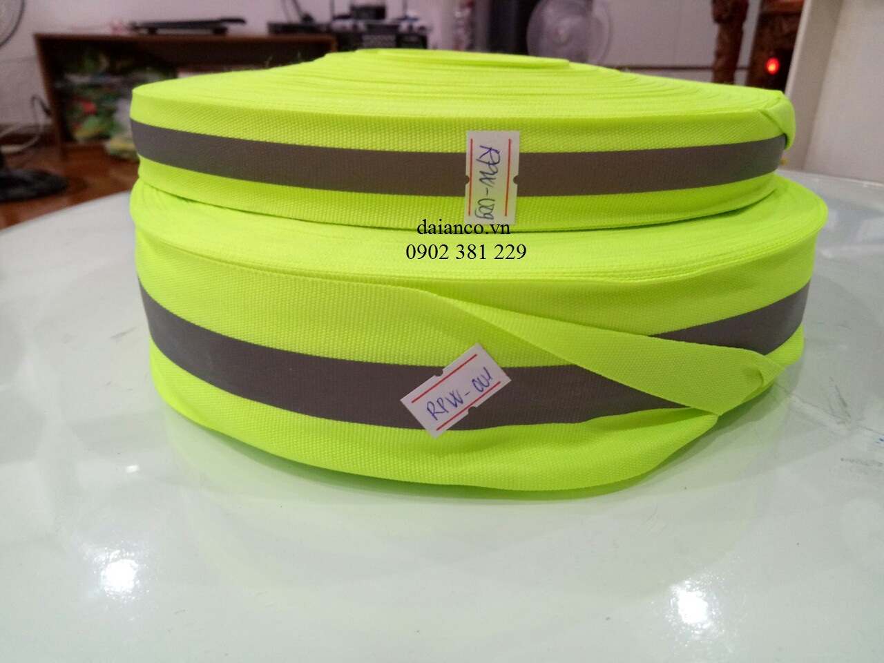 Cuộn dây phản quang vải rào chắn khổ 5cm *100m