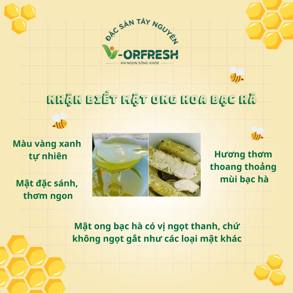 Mật Ong Hoa Bạc Hà V-ORFRESH 250/500/1000ml