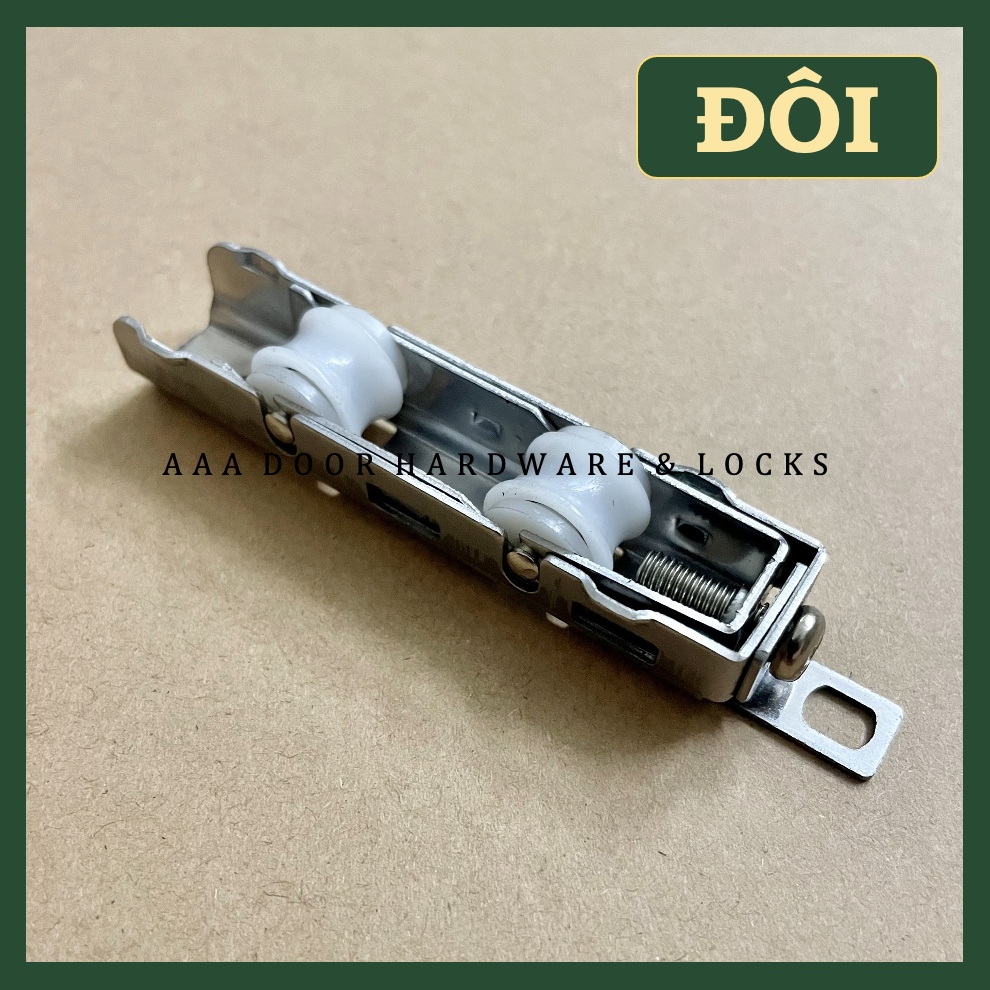 Bánh xe nhựa thân inox đơn/đôi cửa sổ lùa nhôm xingfa hệ 55