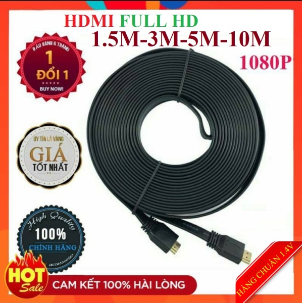 Bảng giá [Hàng Tốt]Dây Cáp HDMI 1.5m 3m 5m 10m dẹt đen-Dây cáp kết nối cổng HDMI 2 đầu tốt chống nhiễu xịn chất lượng cao giá rẻ Phong Vũ