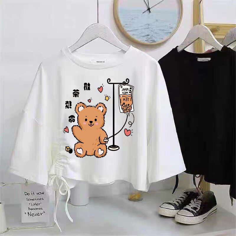 ÁO CLOPTOT RÚT DÂY EO  IN HÌNH DỄ THƯƠNG HOT HÍT