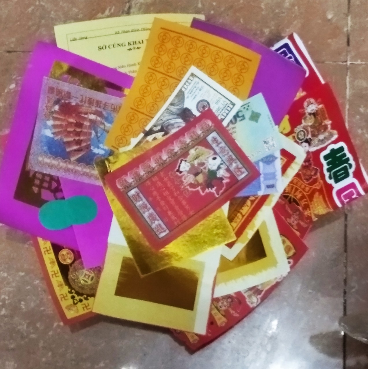 1 bộ giấy cúng khai trương