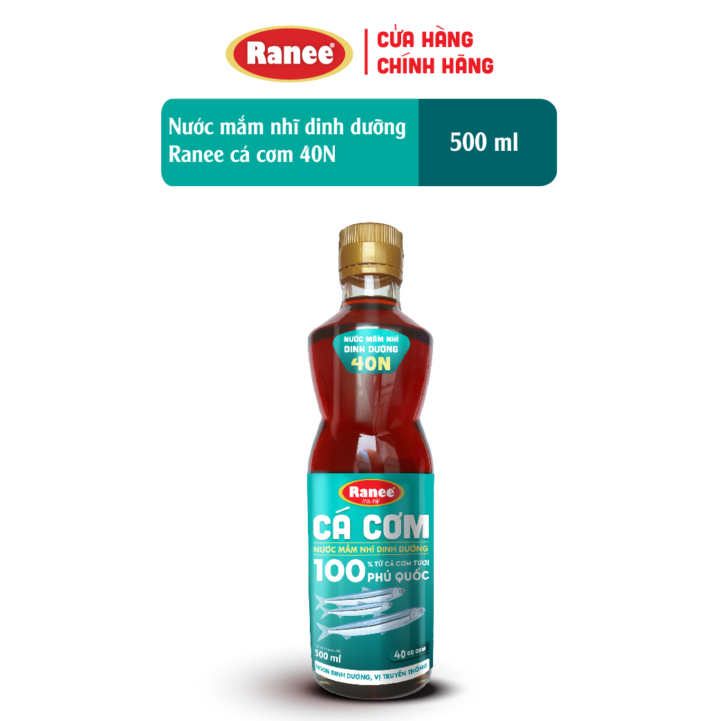 {Đơn 199k tặng hộp bơ -399k tặng vá gỗ} Nước mắm nhĩ dinh dưỡng Ranee Cá Cơm 40 ĐỘ ĐẠM chai 500ml