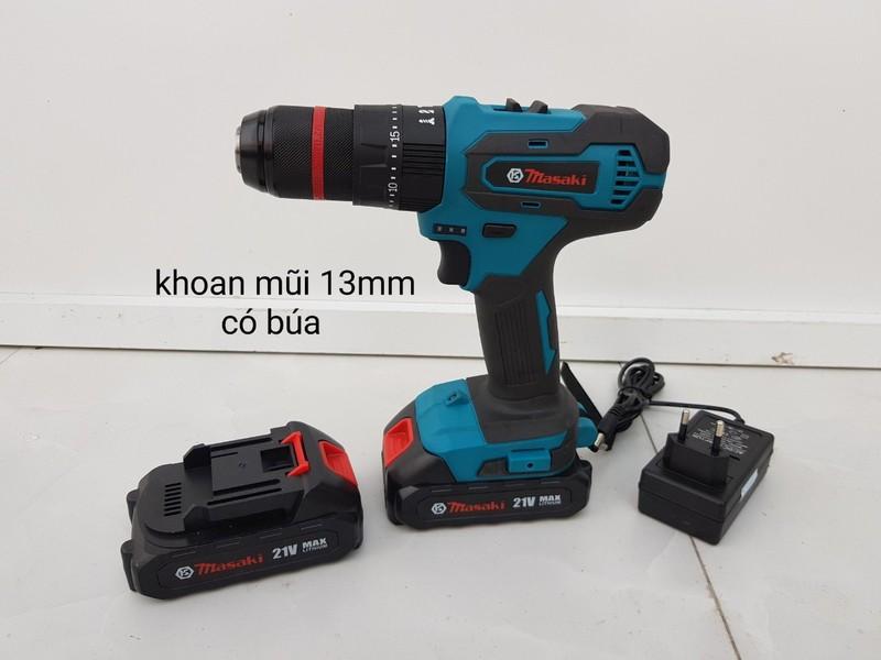 máy khoan pin 13mm 2 pin có búa