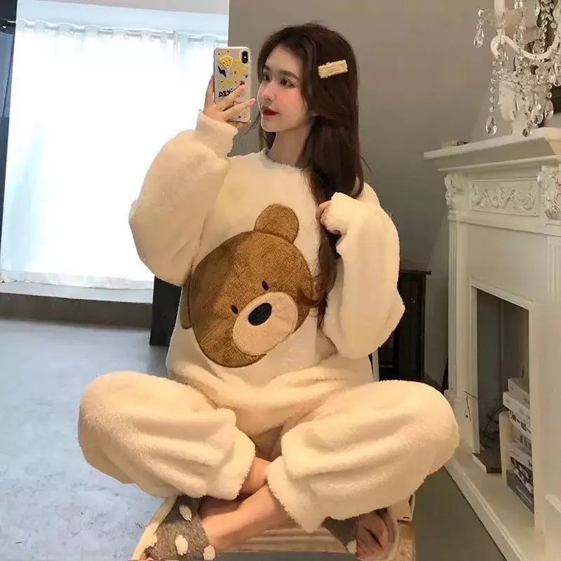 Bộ Mặc Nhà Bông Ấm Áp Siêu Mềm Mịn