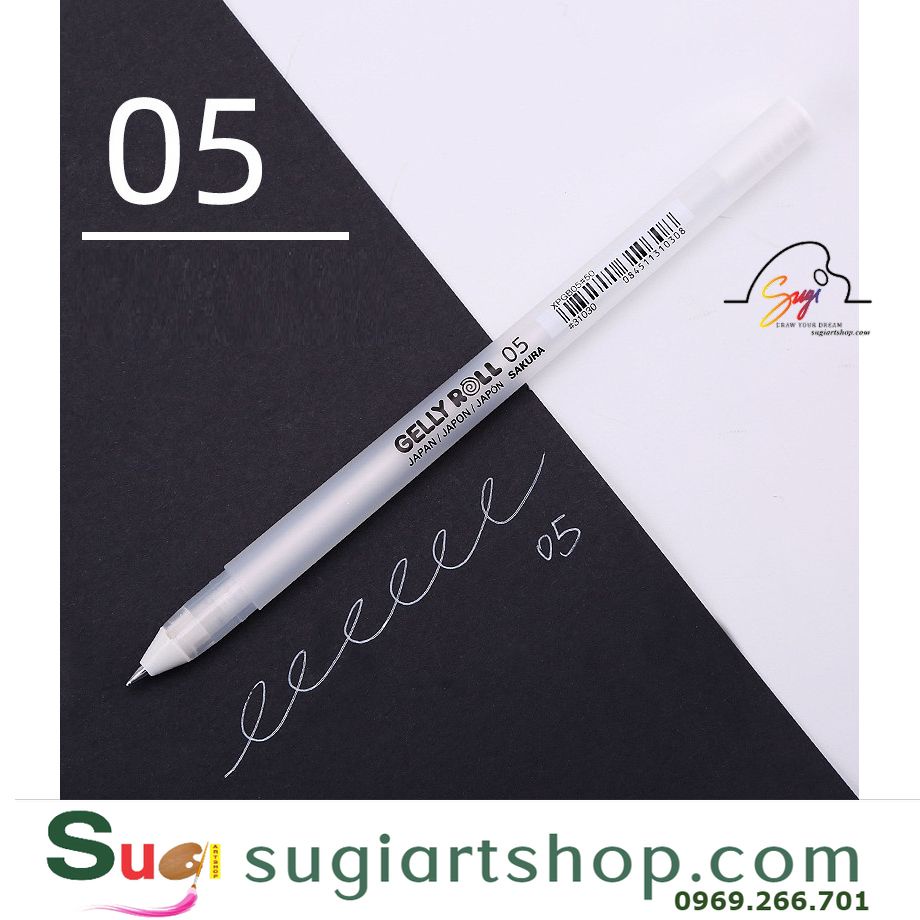 Bút gel sakura - bút trắng / gold / silver gelly roll