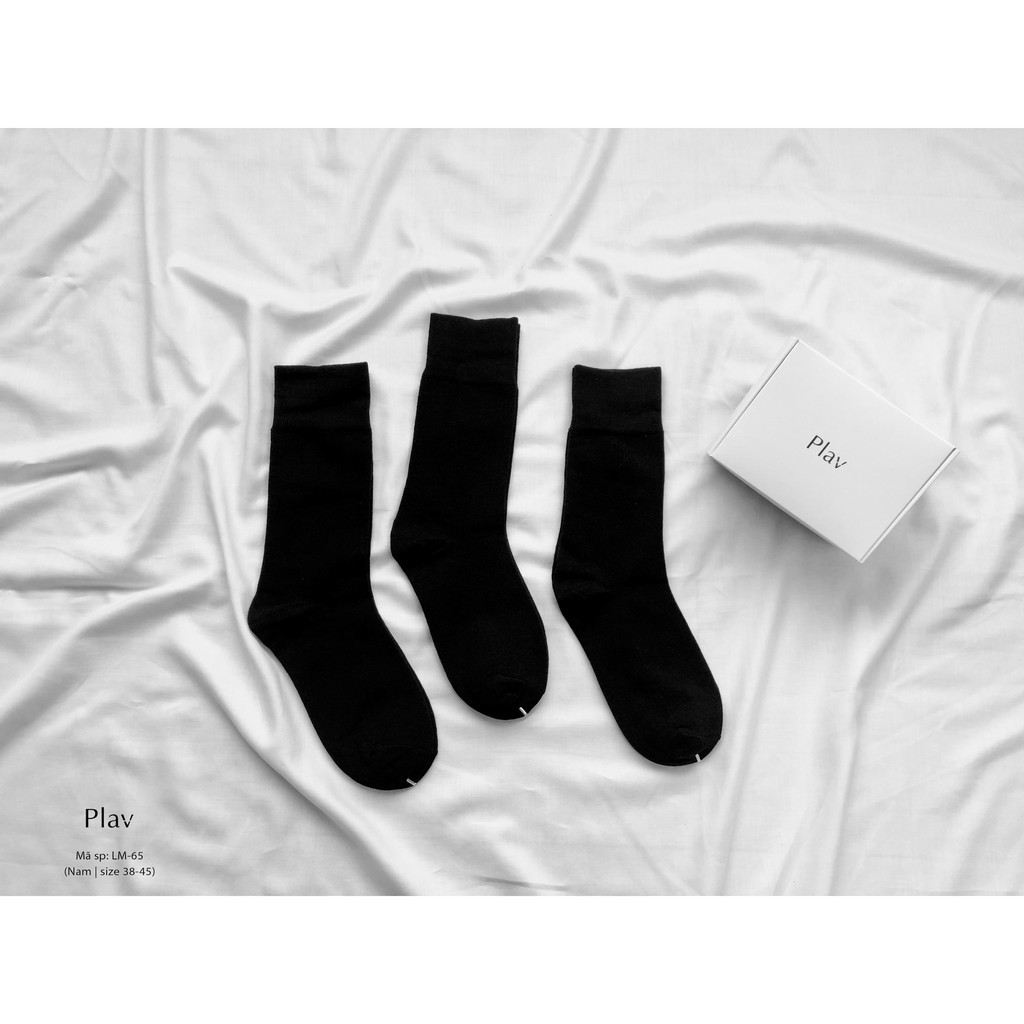 [Mã SKAMCLU8 giảm 10% cho đơn từ 100K] Set 3 đôi vớ nam chấm bi trơn chất cotton - Tất công sở Plav