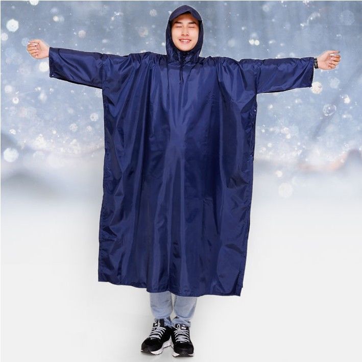 [HCM]Áo mưa cánh dơi 1 đầu vải dù size 1m4 ( xanh đen)