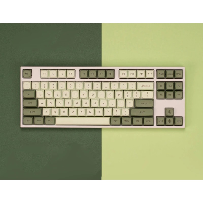 Bộ Keycap PBT nút bàn phím cơ profile XDA Matcha, Eva Red