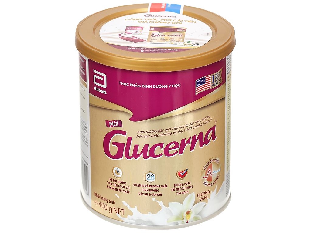 [ DATE THÁNG 2/2026 ] Sữa bột dành cho người bị tiểu đường Glucerna Abbott 400g
