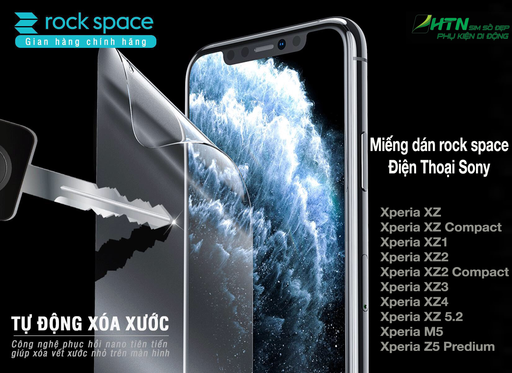 Miếng dán màn hình điện thoại Sony Xperia XZ XZs XZ1 XZ2 XZ3 XZ4 Z5 5.2 compact premium  bảo vệ mắt, chống va đập và chống trầy xướt hydrogel chính hãng rock space