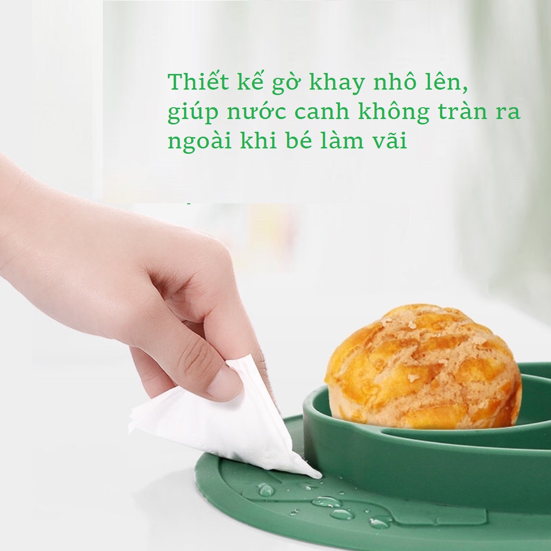 Khay ăn dặm silicone, khay ăn dặm BLW  cho bé
