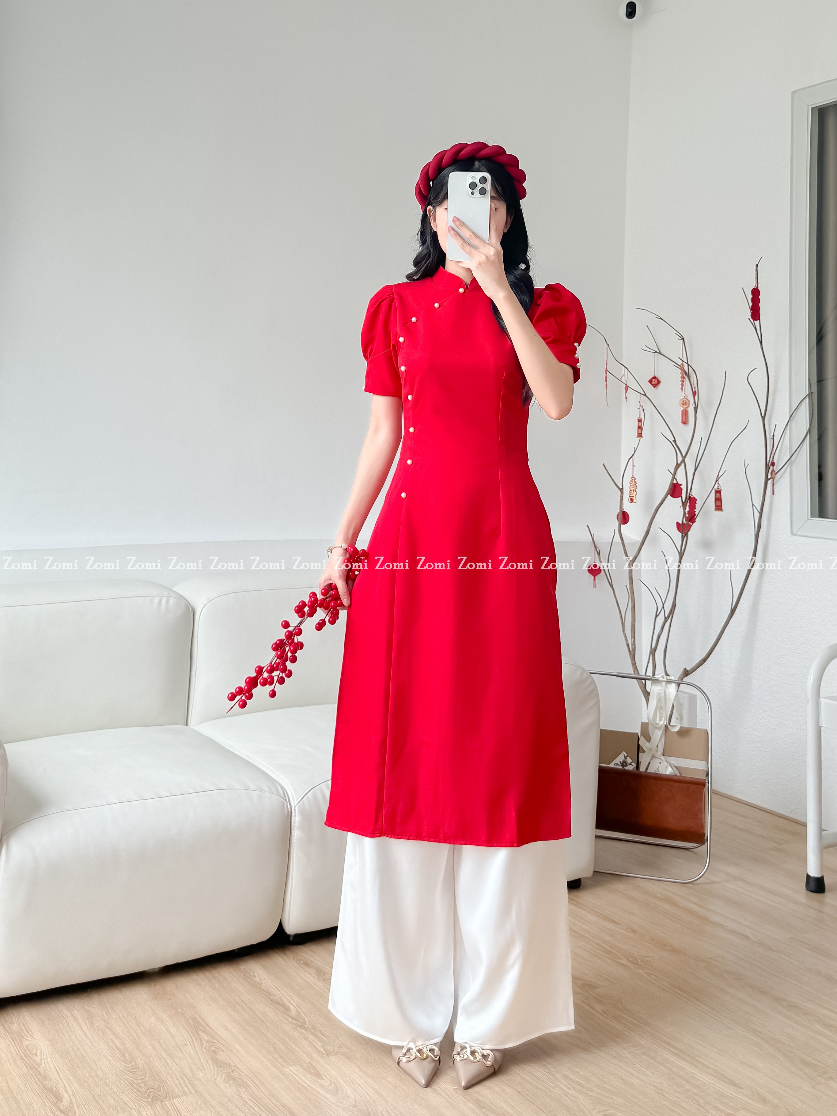Set áo dài cách tân đính ngọc