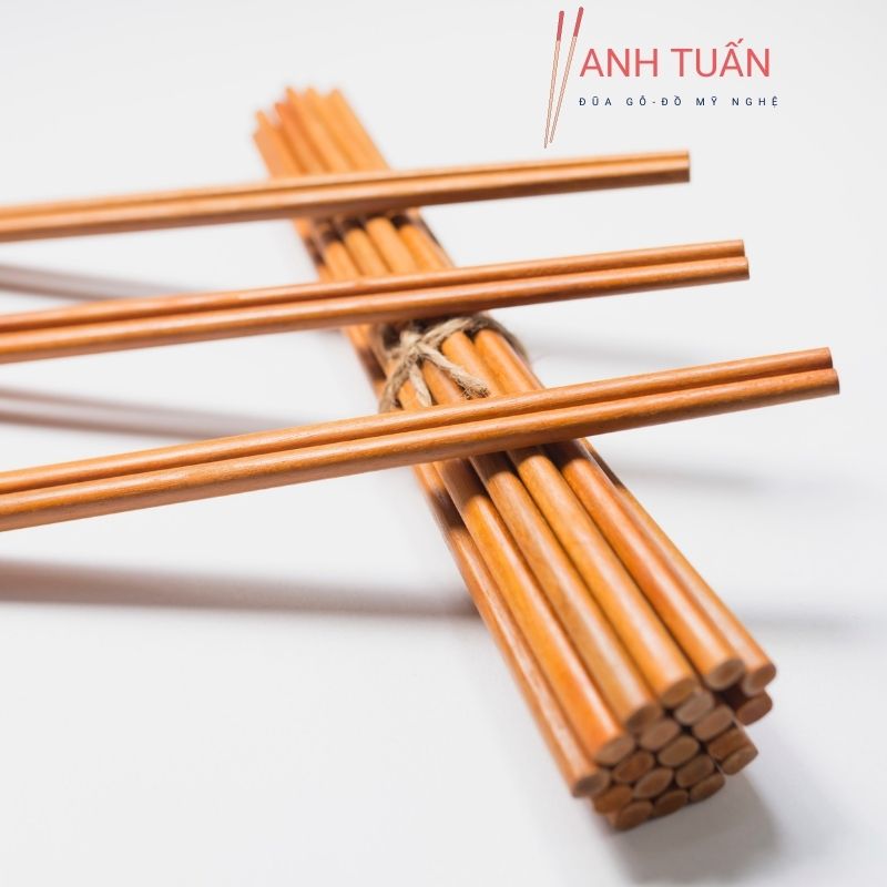 [Giá tận xưởng] Bộ 50 đôi đũa ăn cơm gỗ CÀ CHÍ, đũa đẹp tự nhiên, không cong vênh, chống trơn tuột, chống mốc, kháng khuẩn