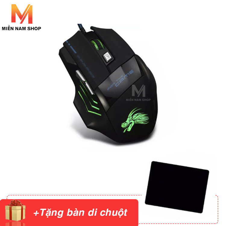 5500DPI Quang USB Chuột Chơi Game Có Dây 6 Nút Game Thủ Chuột Máy Tính + Tặng miếng lót chuột Logitech tiện lợi