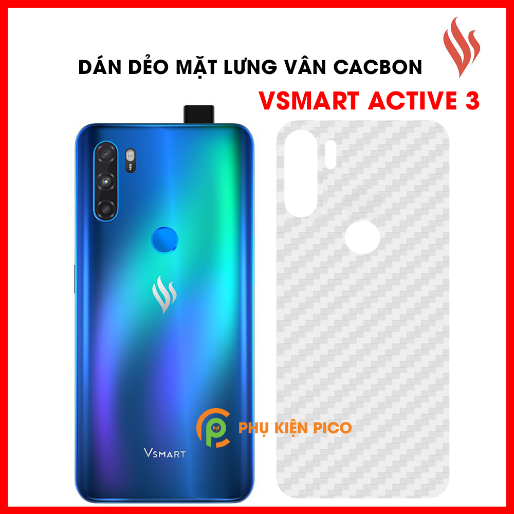 Dán lưng Vsmart Active 3 vân carbon 3D - Dán mặt lưng Vsmart Active 3