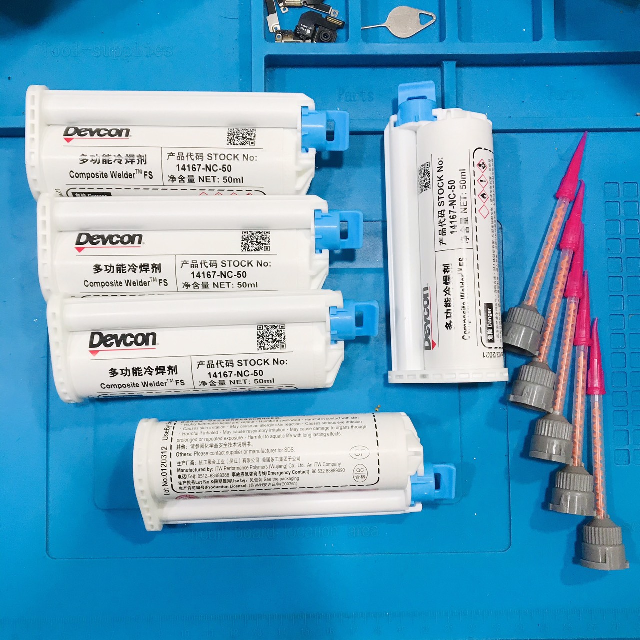 Keo 2 thành phần cao cấp Devcon 50ml, kèm 5 đầu trộn keo