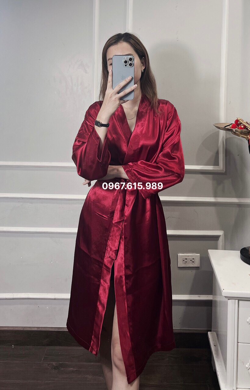 Áo choàng spa, salon tóc, áo choàng make up vải phi lụa cao cấp