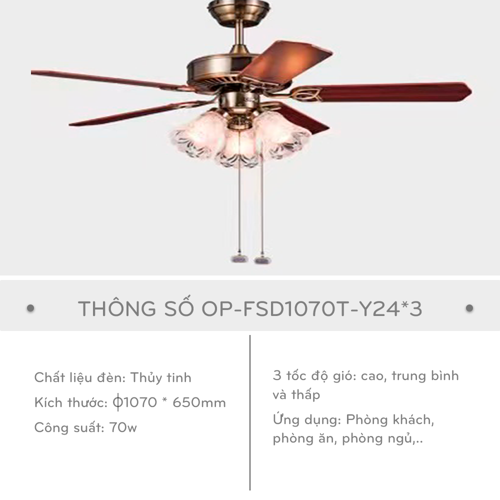 Quạt Đèn LED OPPLE FSD1070T - Nét Đẹp Cổ Điển
