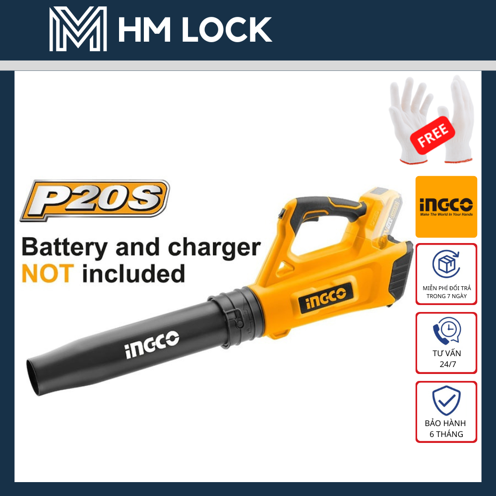 Body máy thổi bụi dùng pin 20v ingco - chưa kèm pin và sạc - hàng chính hãng - cabli2002 - hm lock