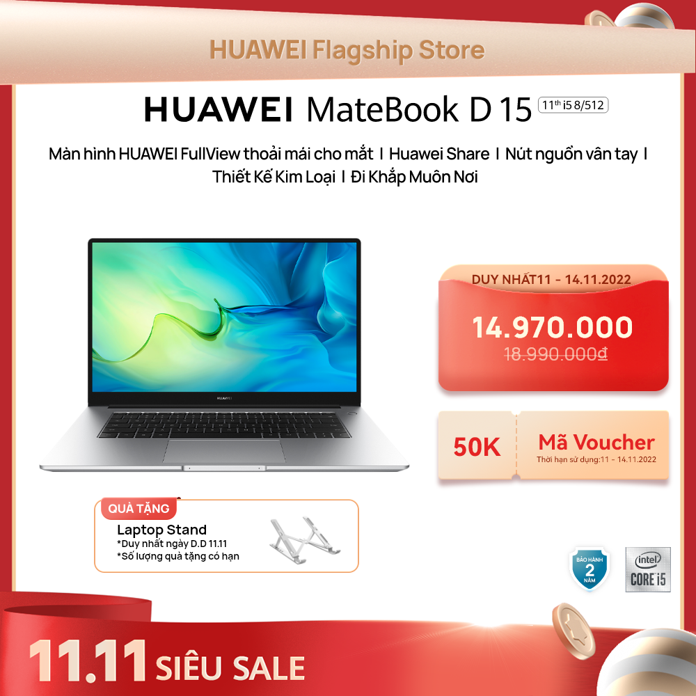 Trả Góp 0% | Máy Tính Xách Tay Huawei Matebook D15 (8Gb/256Gb)...