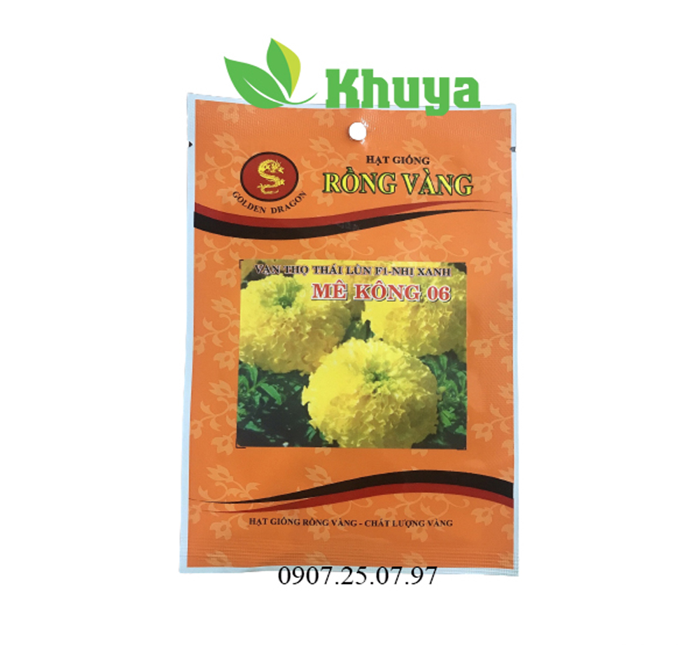 Hạt giống vạn thọ thái lùn f1 nhị xanh mekong 06 vàng chanh