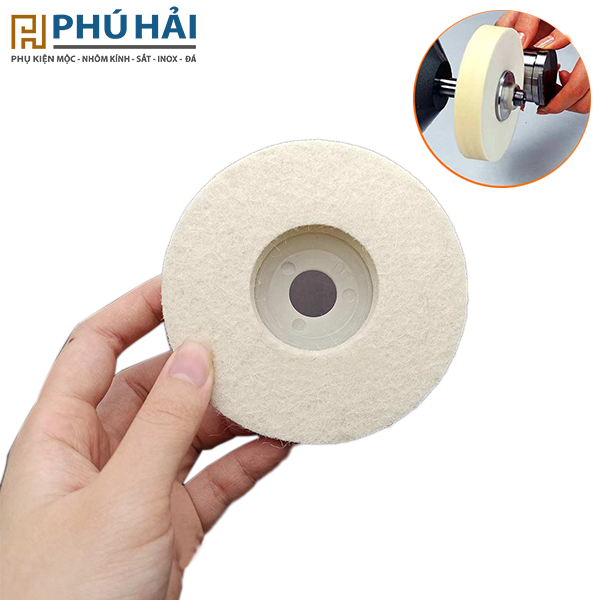 Nỉ đánh bóng trắng - xám (cái)