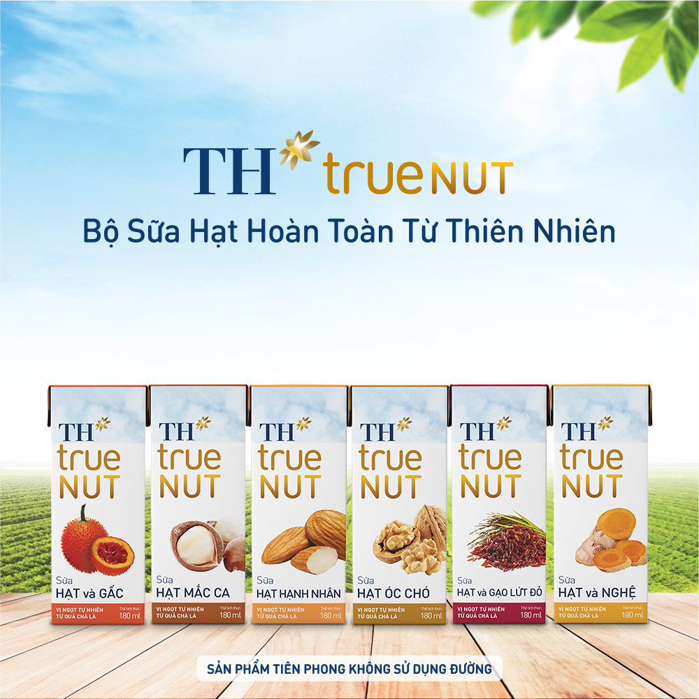 Combo 4 lốc sữa hạt và nghệ TH true NUT 180 ml (180 ml x 16)