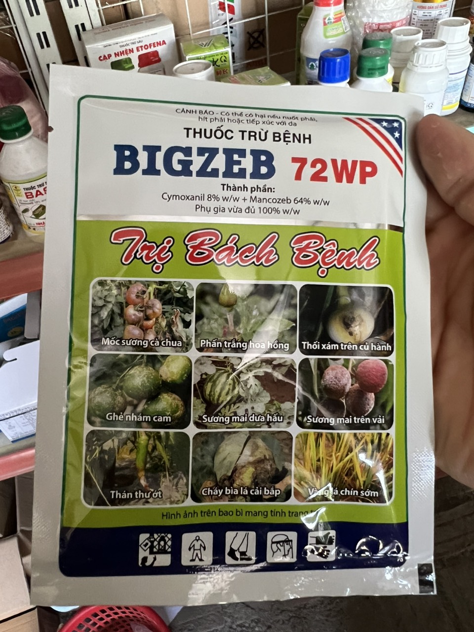 Thuốc trừ bệnh Bigzeb 72wp chuyên trừ sương mai phấn trắng thán thư thối nhũn