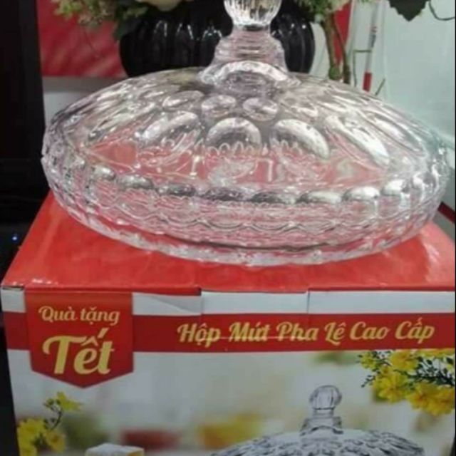 Khay Mứt pha lê cao cấp size lớn 24.3cm