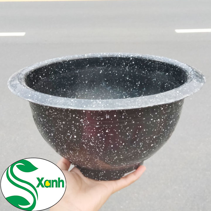 Bộ 5 chậu nhựa đen giả đá T28 (280x150)