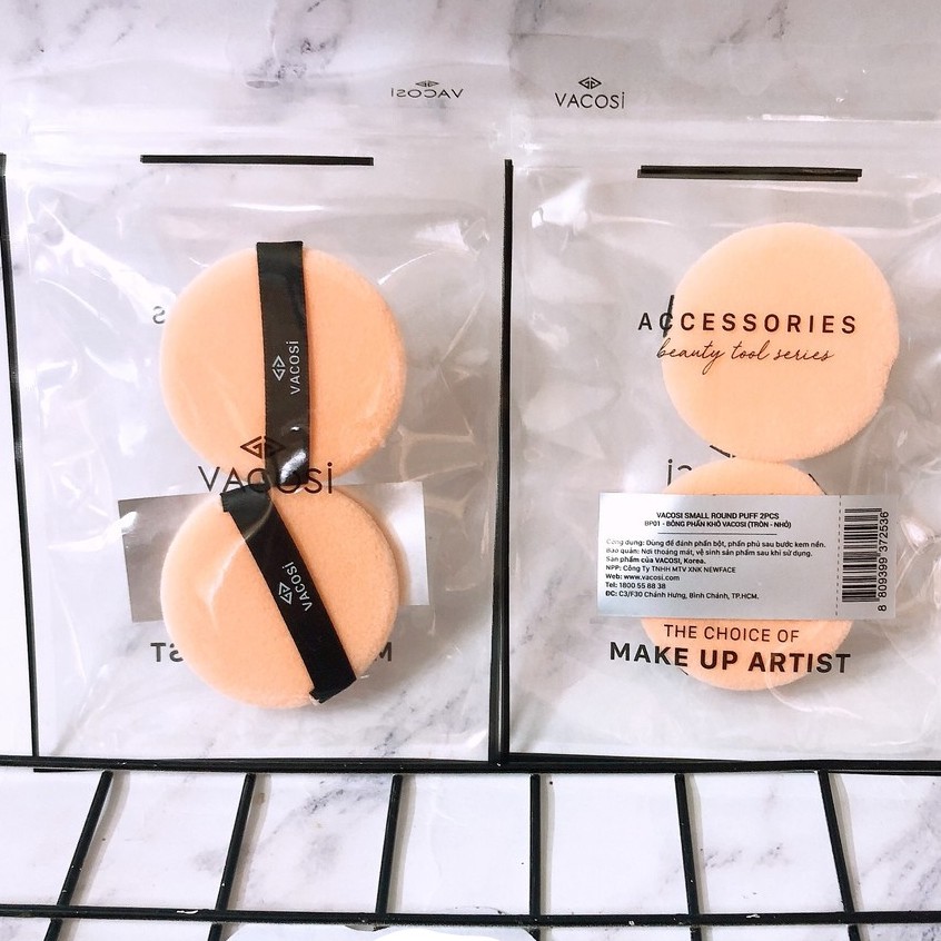 [HCM]Bông phấn khô VACOSI SMALL ROUND PUFF 2PCS - BP01 ( 2 miêng )