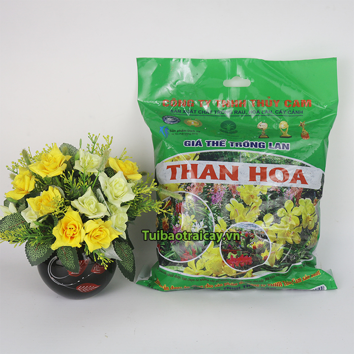 Than củi giá thể trồng lan - gói 1kg