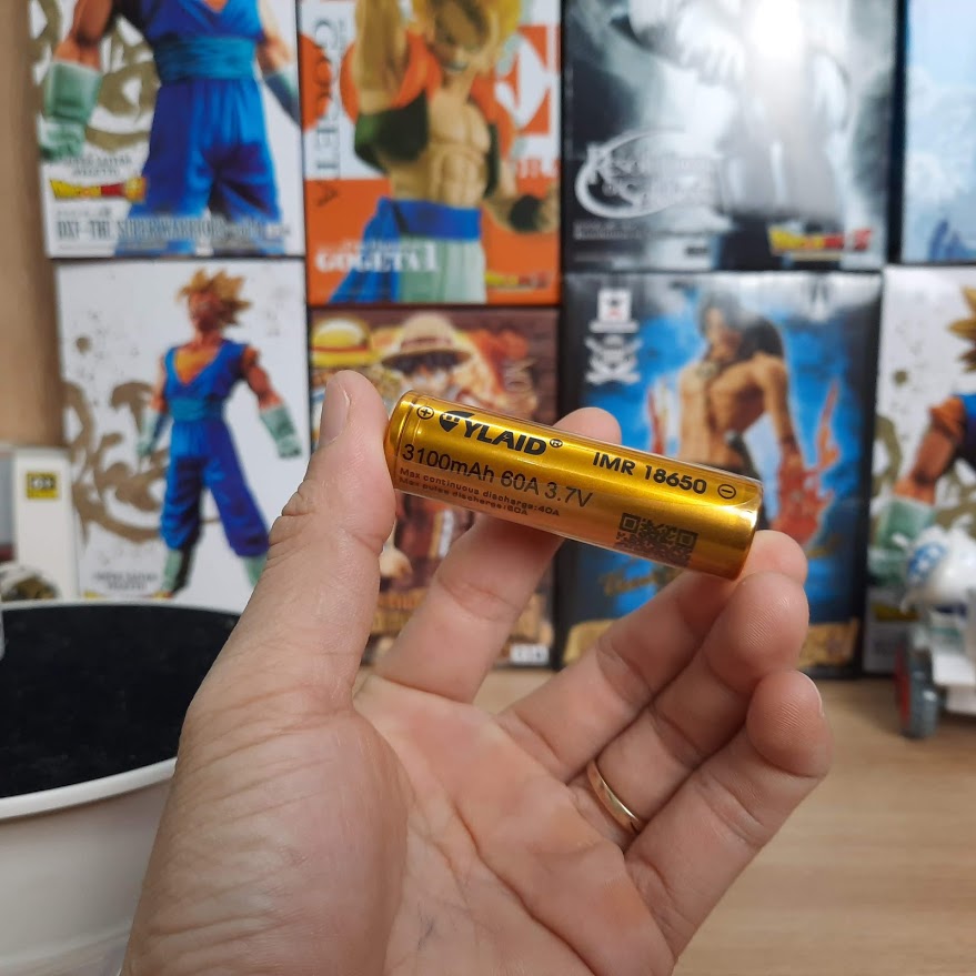 Pin sạc 3.7v 18650 Cylaid dung lượng cao 3100mah dòng xả 60A (Bộ 2 viên)