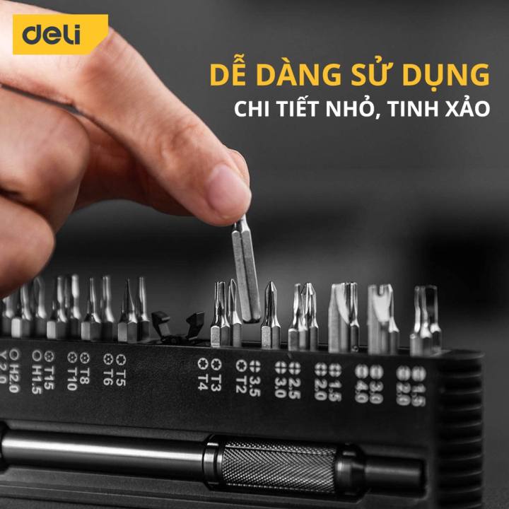 Bộ Tua Vít Đa Năng Deli 25 Chi Tiết Cao Cấp Chính Hãng - Thiết Kế Hiện Đại, Đầu Vít Từ TÍnh Dễ Dàng Sử Dụng - DL240025B - Hình ảnh 3